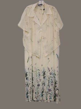 Vintage Chic Garden Girl Real II Two Piece Dress Sz 20 Length 50"